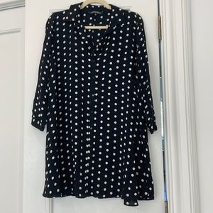 Zara black and whit polka dot shirt dress. Size XS